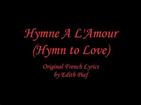 l'hymne a l'amour lyrics translation.